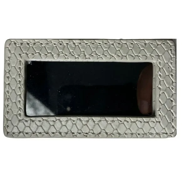 Elaine Turner White Snake-Embossed Clutch Wristlet | Like a New - Picture 10 of 16